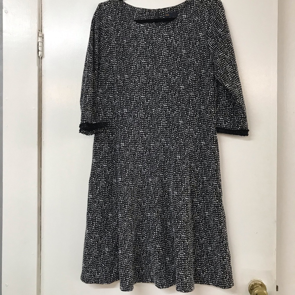 Black dress with white accents